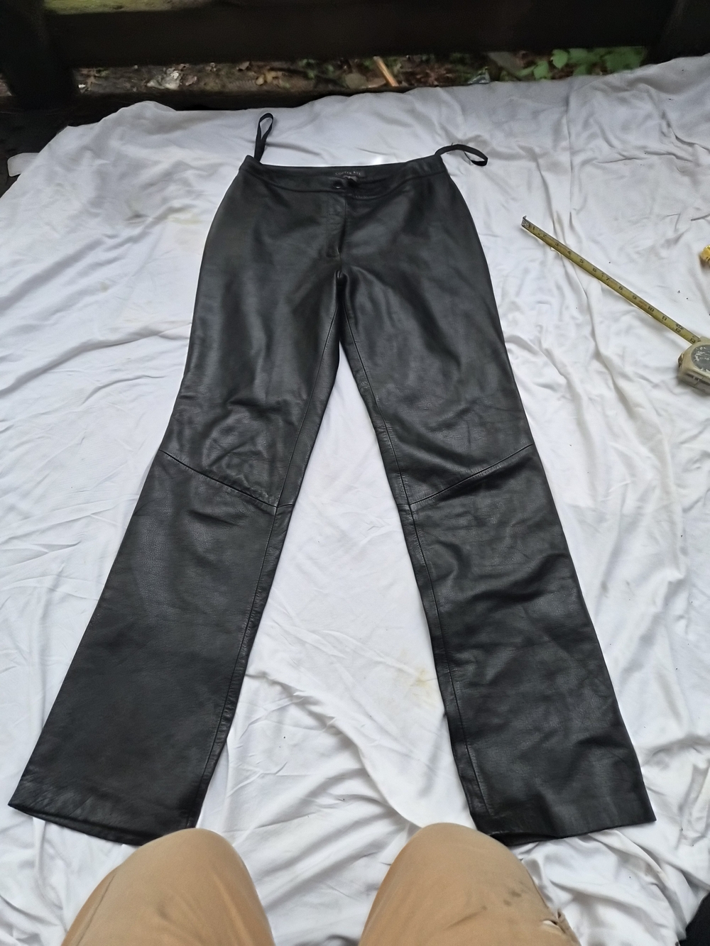Copper Key Black Leather Straight Leg Biker Chic/ Grunge Pants Size 7